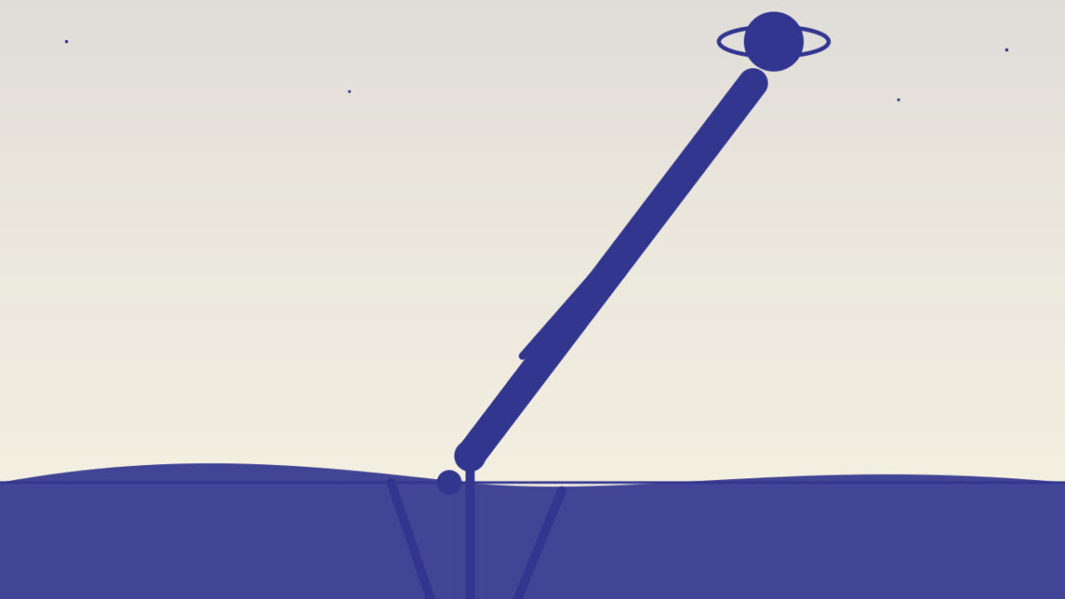 Illustration : télescope sur trépied pointé vers un ciel de crépuscule, avec une planète brillante et ses anneaux