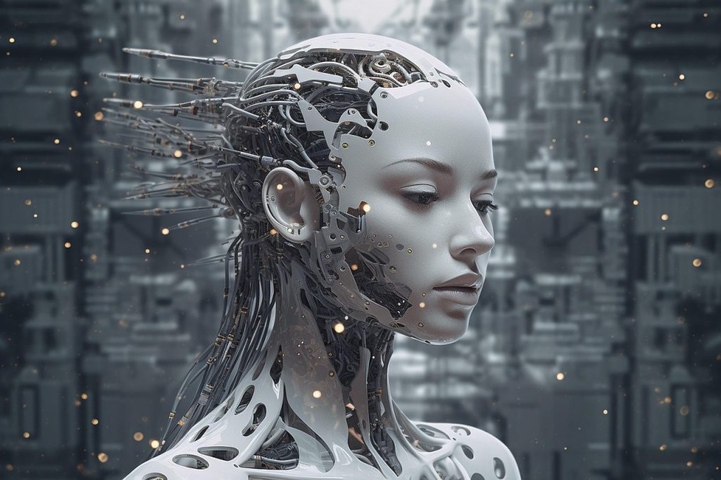Représentation d'une intelligence artificielle à l'apparence humanoïde