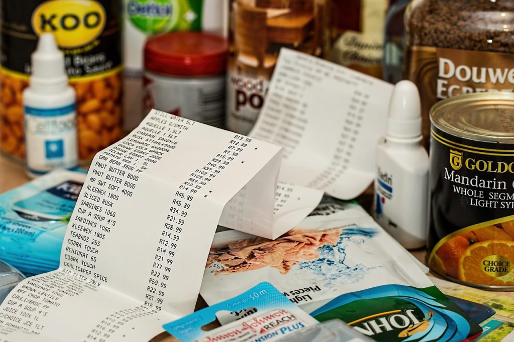 Ticket de caisse pour gérer son budget alimentaire