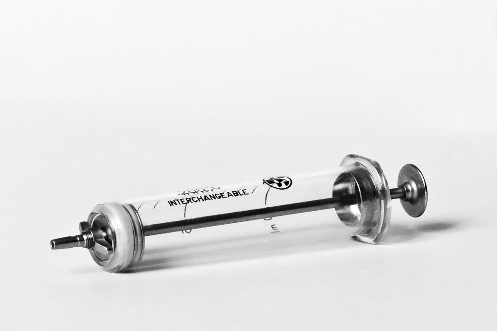 Seringue utilisée pour une injection médicale